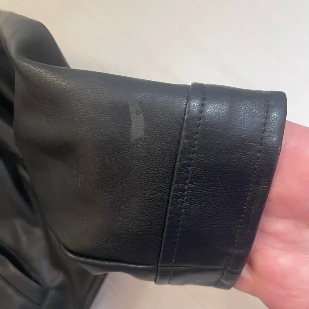 Gap Kids Faux Leather‎ Moto Jacket Size Girls Medium 8/9 READ